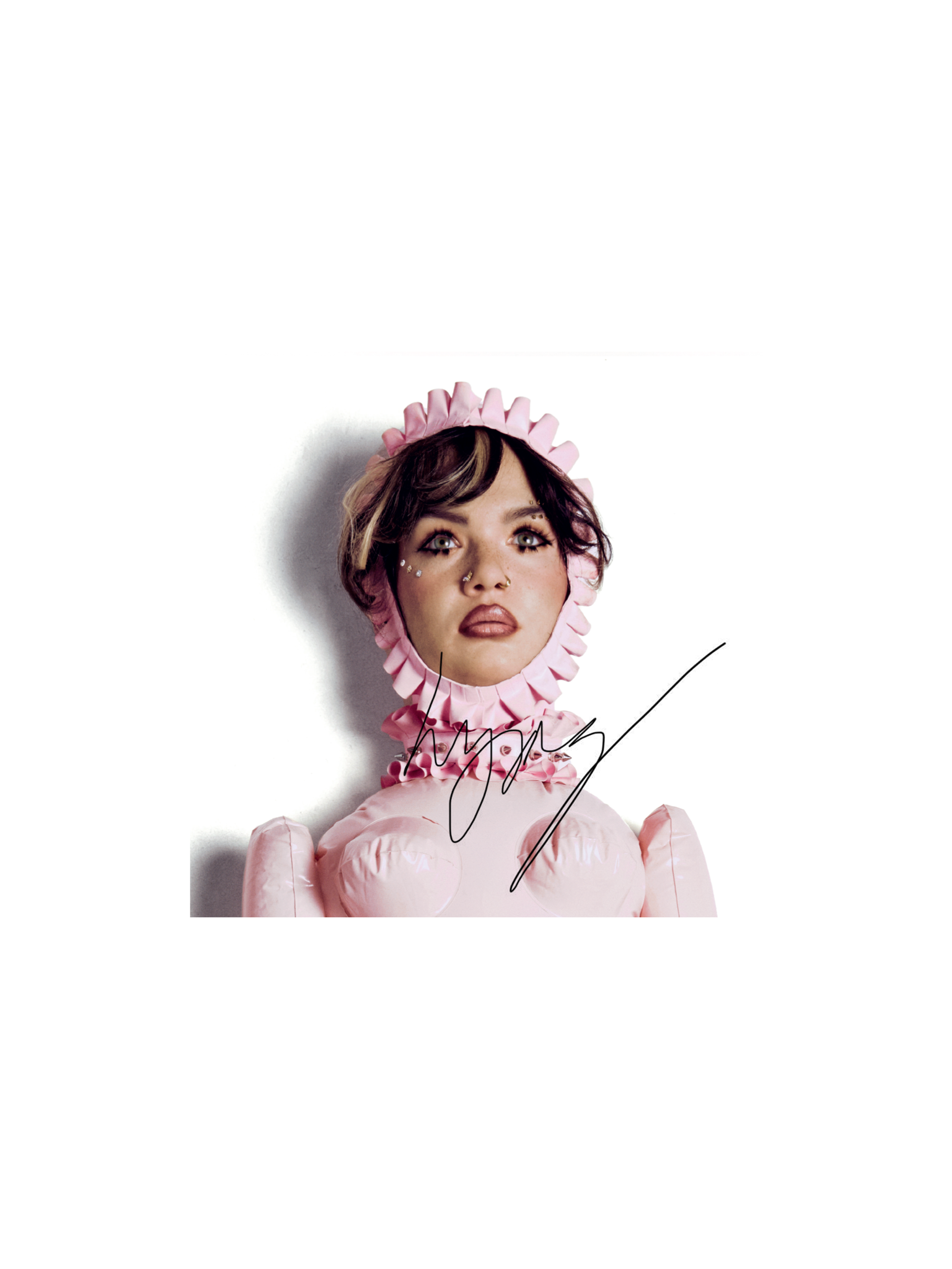 I'm Only F**king Myself: The Basic B*tch Edition (Nude Pink Vinyl LP) signed art card